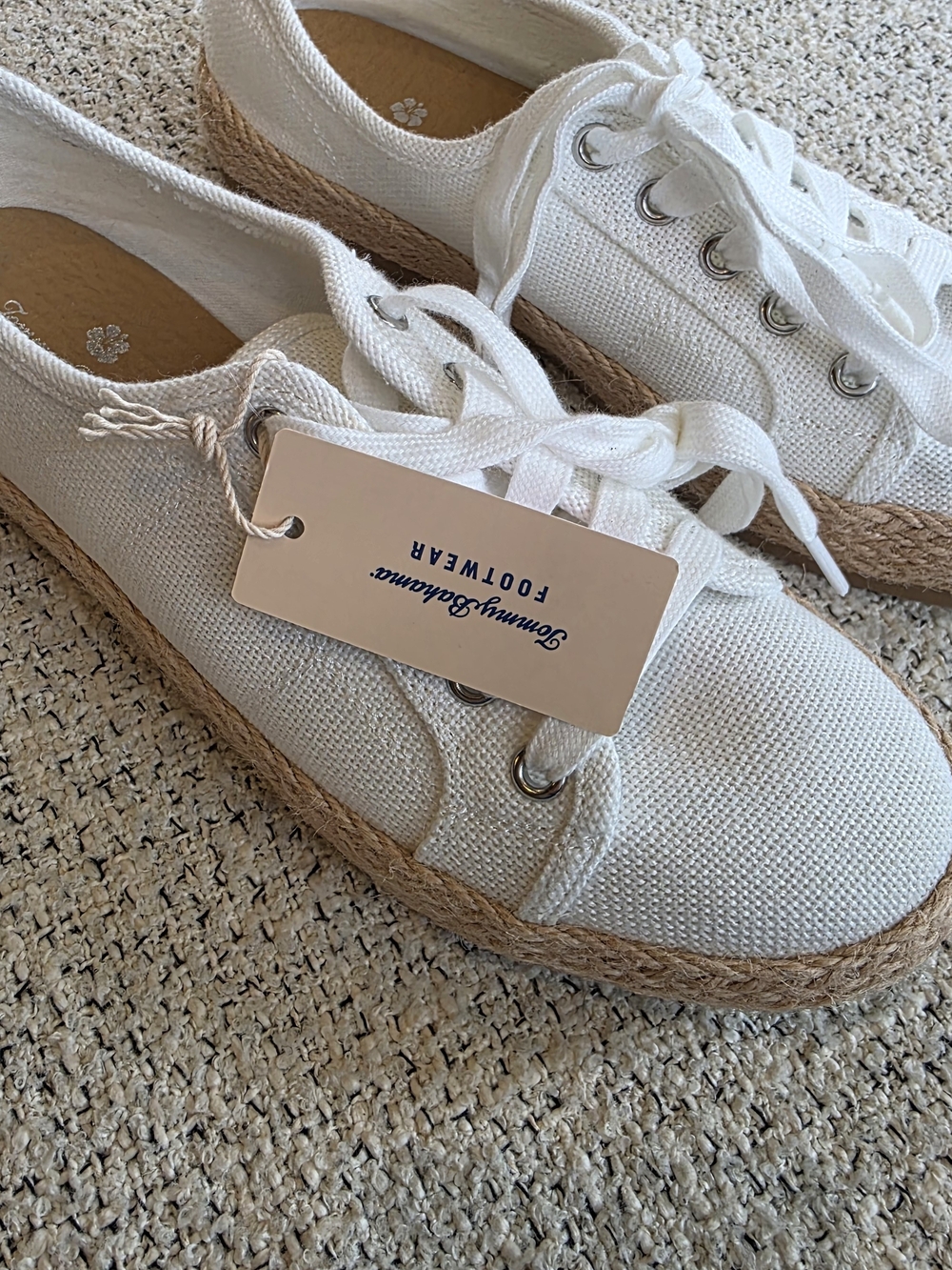 Tommy Bahama White Canvas Espadrille Platform Sneakers Size 8.5